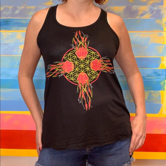 MY DESIGN Zia Flower of Life Jellyfish Flowy Tank - Picture 2 of 11